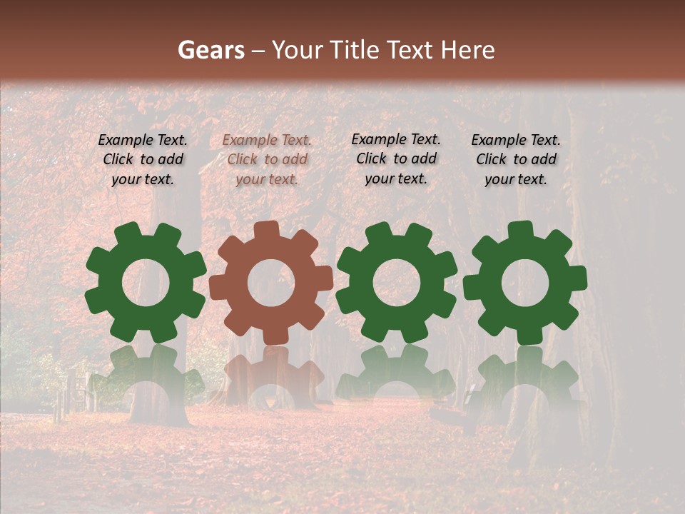 Walkway Foliage Orange PowerPoint Template