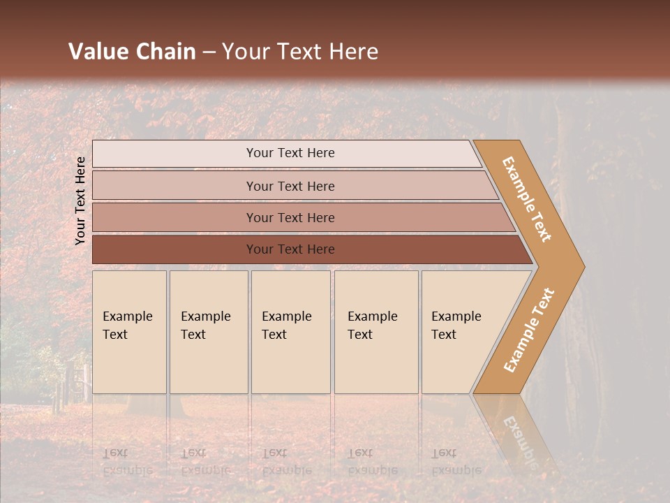 Walkway Foliage Orange PowerPoint Template