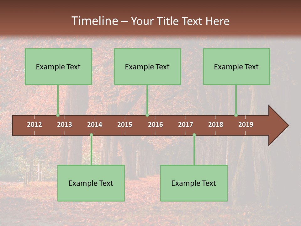 Walkway Foliage Orange PowerPoint Template