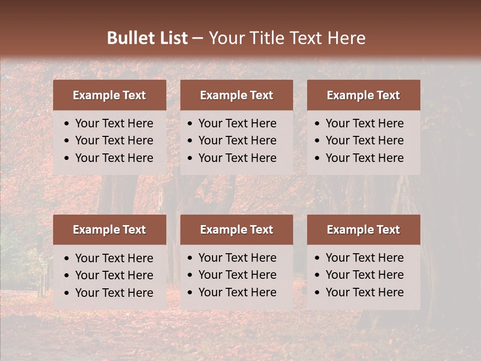 Walkway Foliage Orange PowerPoint Template