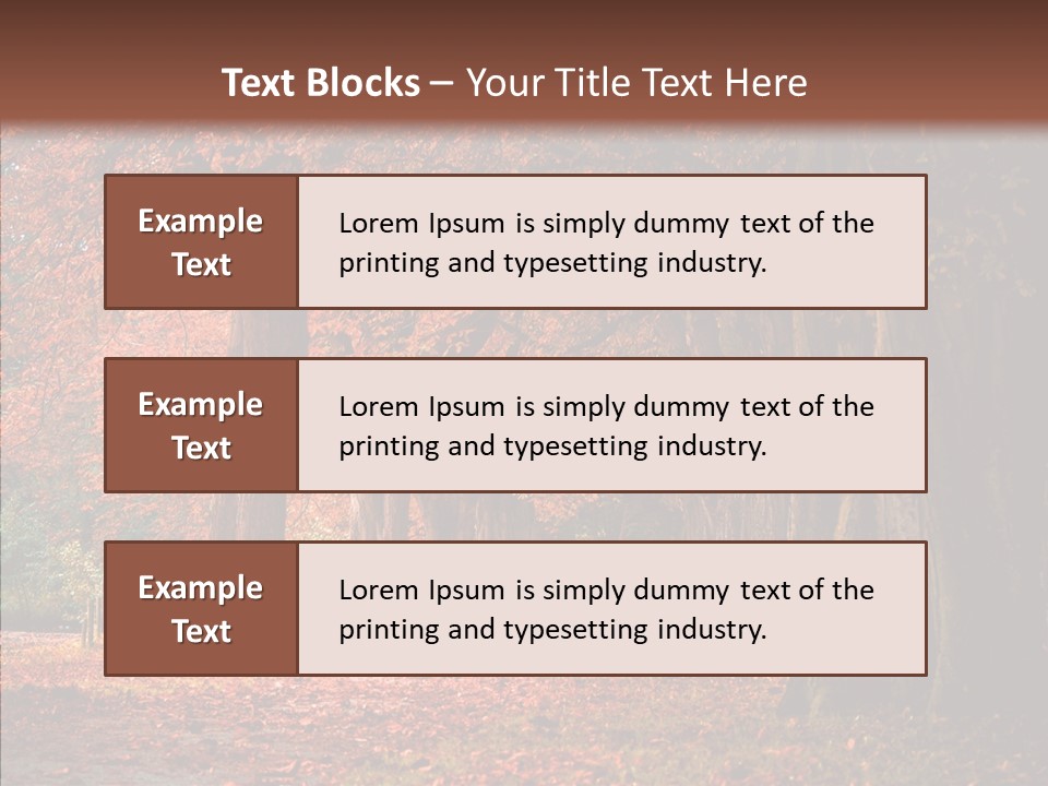 Walkway Foliage Orange PowerPoint Template