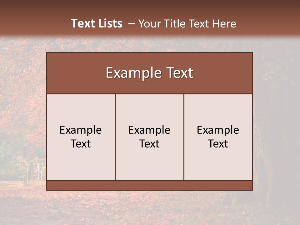 Walkway Foliage Orange PowerPoint Template