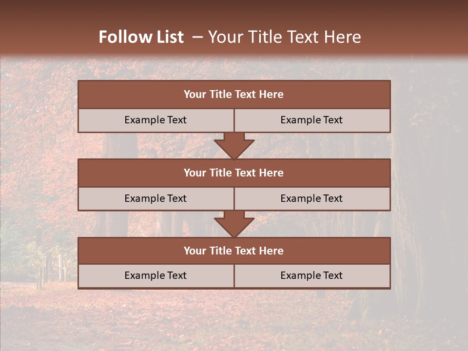 Walkway Foliage Orange PowerPoint Template