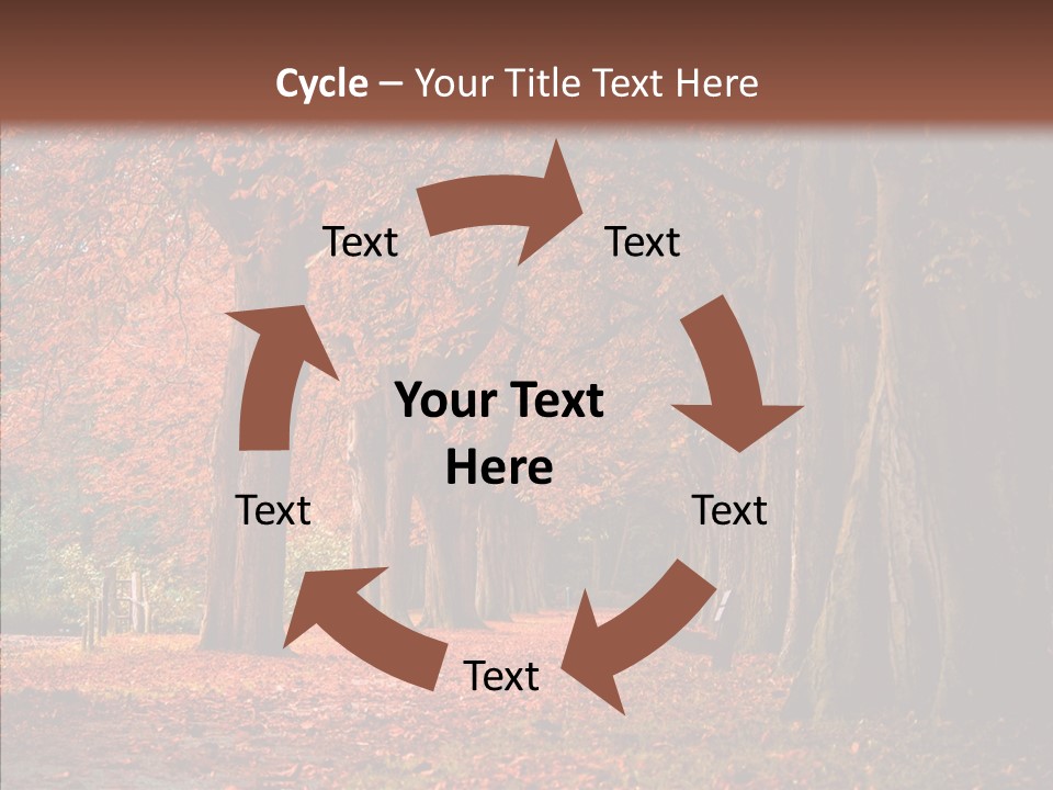 Walkway Foliage Orange PowerPoint Template