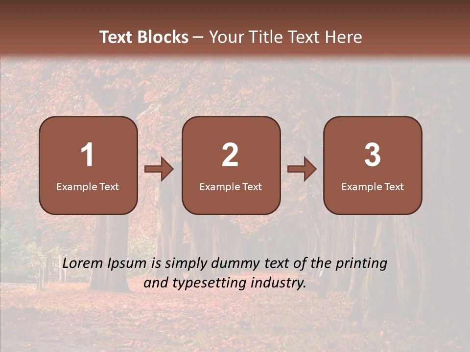 Walkway Foliage Orange PowerPoint Template