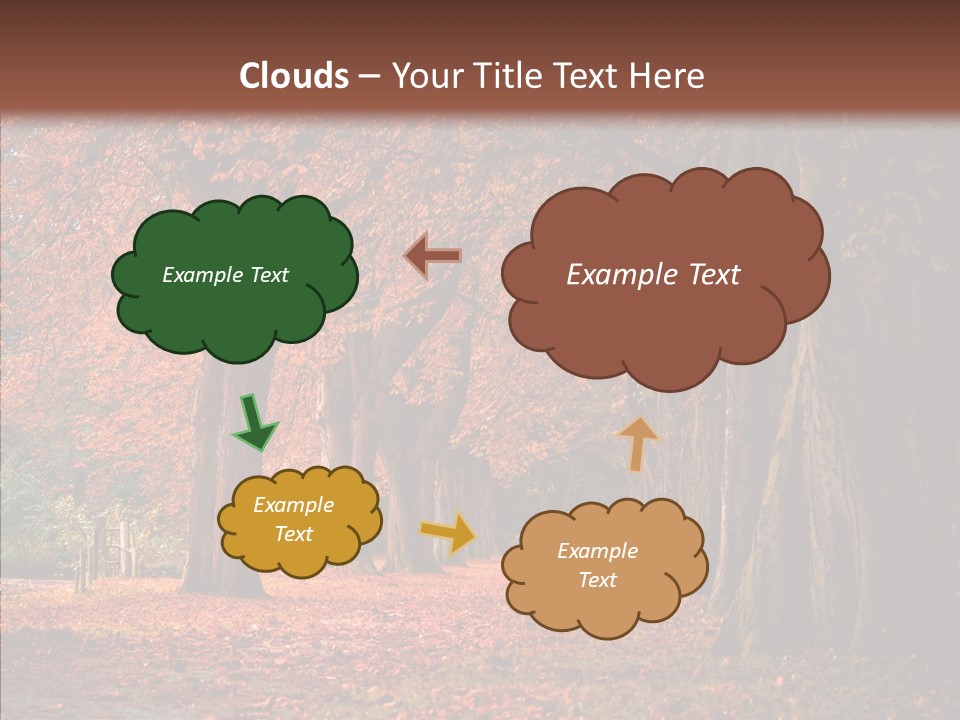 Walkway Foliage Orange PowerPoint Template