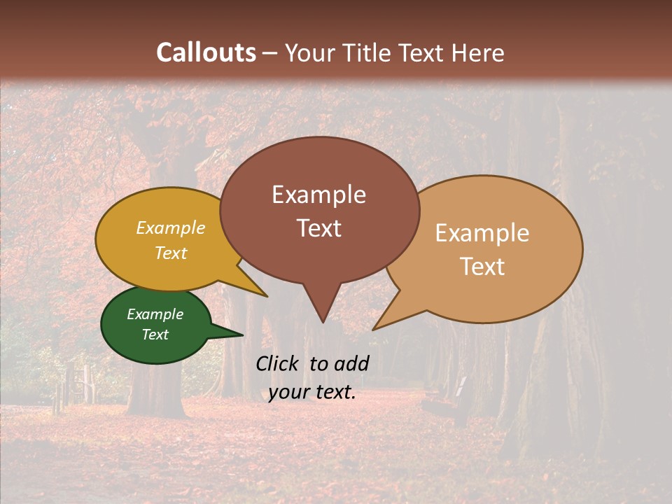 Walkway Foliage Orange PowerPoint Template