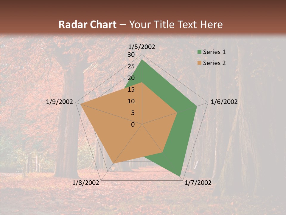 Walkway Foliage Orange PowerPoint Template