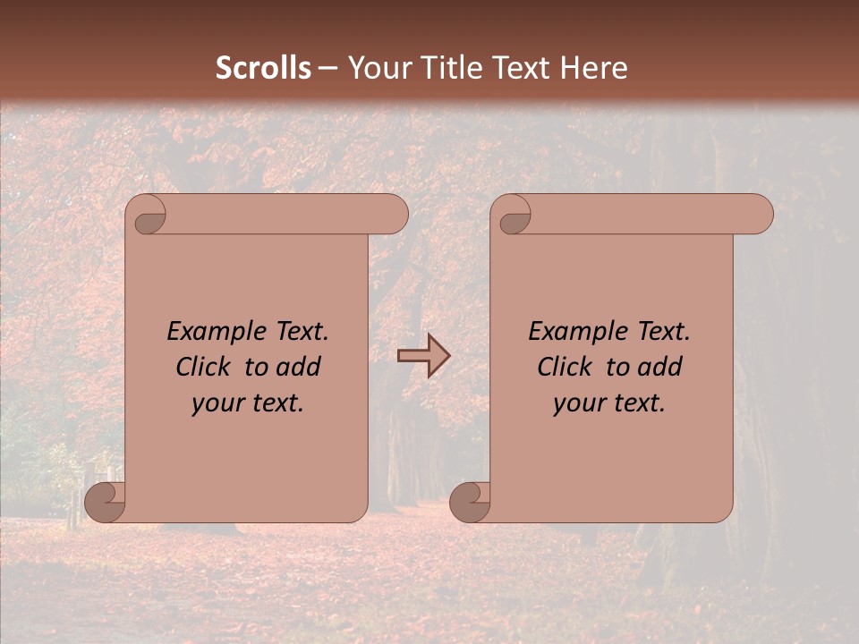 Walkway Foliage Orange PowerPoint Template