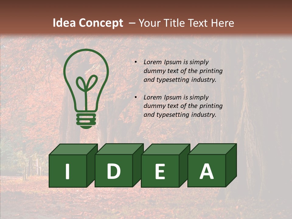 Walkway Foliage Orange PowerPoint Template