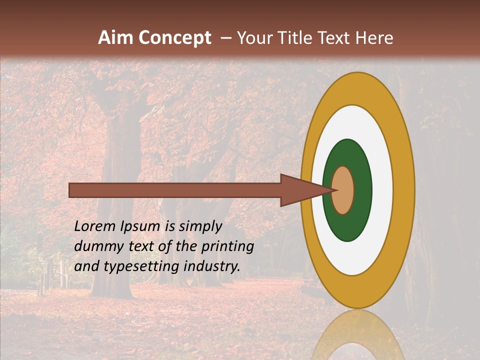 Walkway Foliage Orange PowerPoint Template