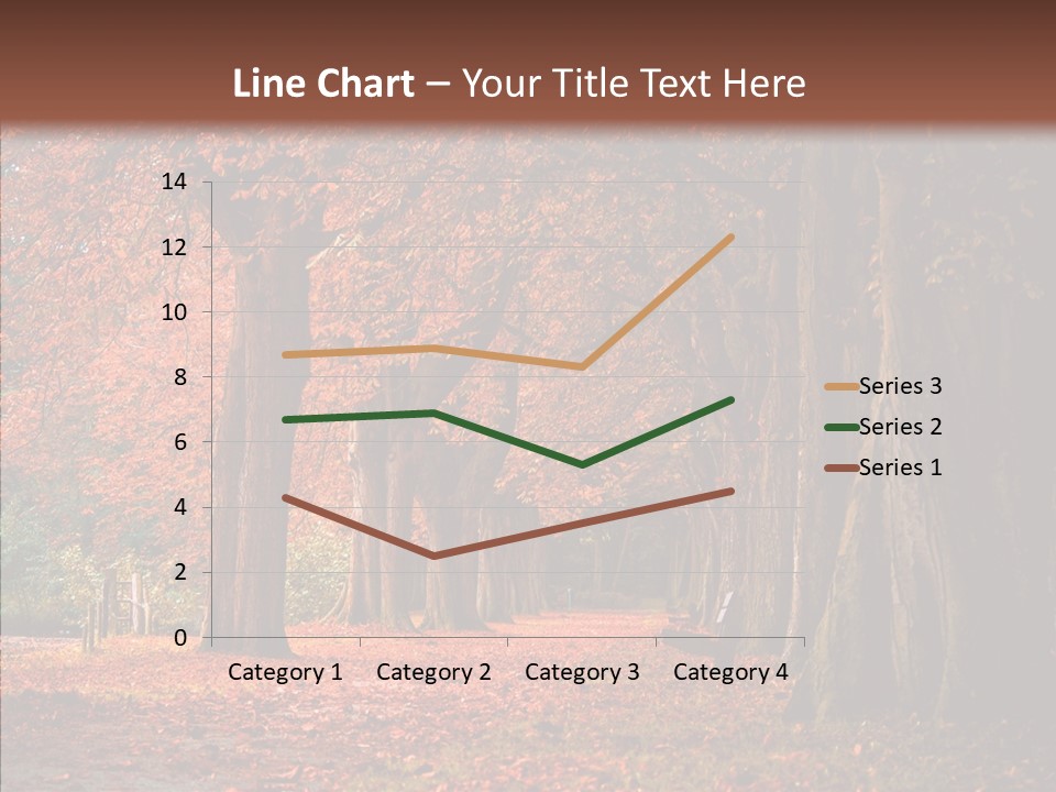Walkway Foliage Orange PowerPoint Template