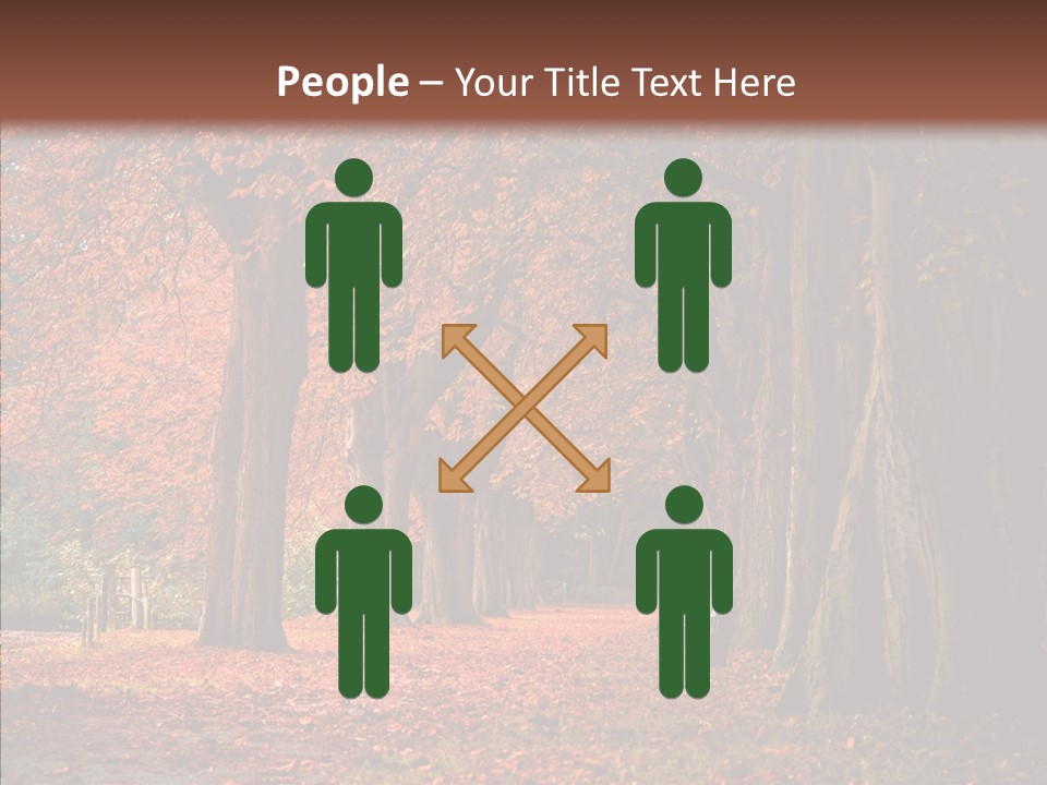 Walkway Foliage Orange PowerPoint Template