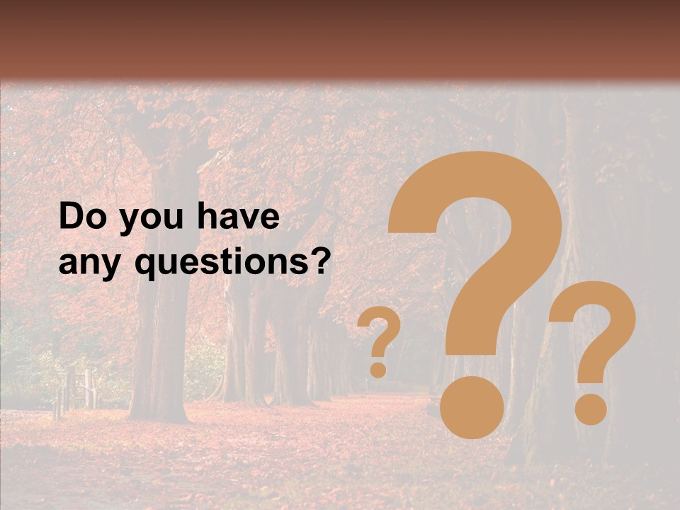 Walkway Foliage Orange PowerPoint Template