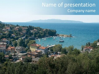 Island Boat Opatija PowerPoint Template