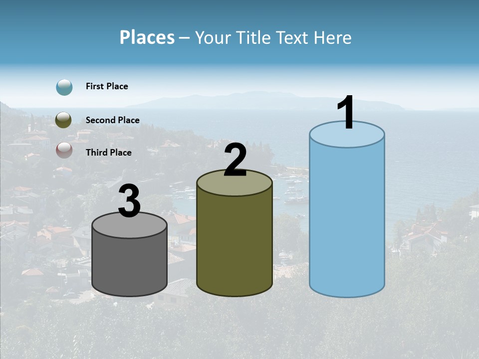 Island Boat Opatija PowerPoint Template