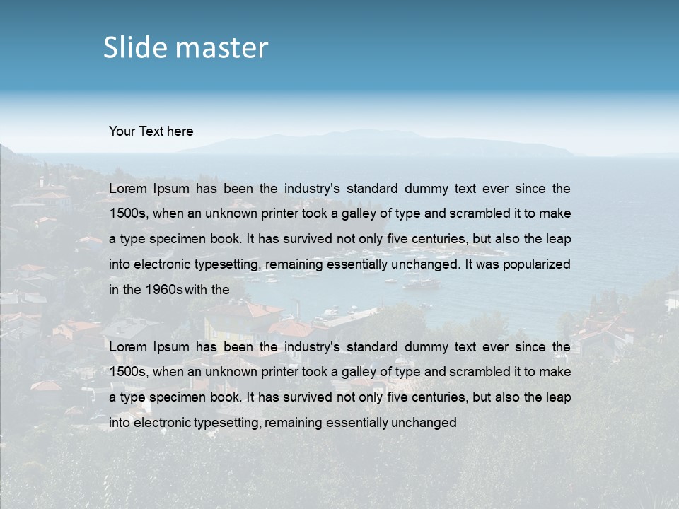 Island Boat Opatija PowerPoint Template