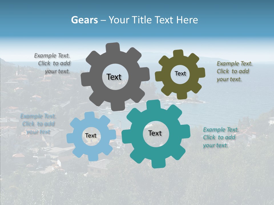 Island Boat Opatija PowerPoint Template