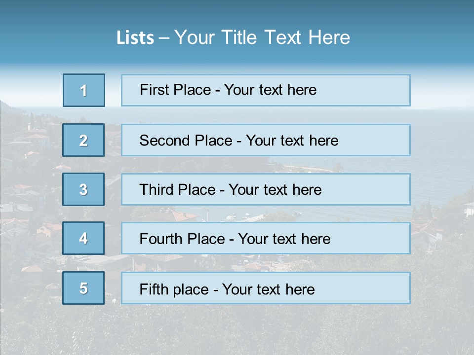 Island Boat Opatija PowerPoint Template