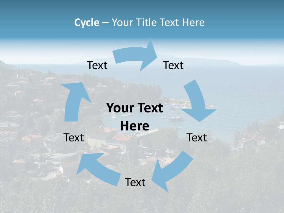 Island Boat Opatija PowerPoint Template