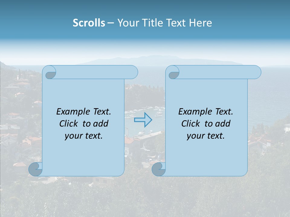 Island Boat Opatija PowerPoint Template