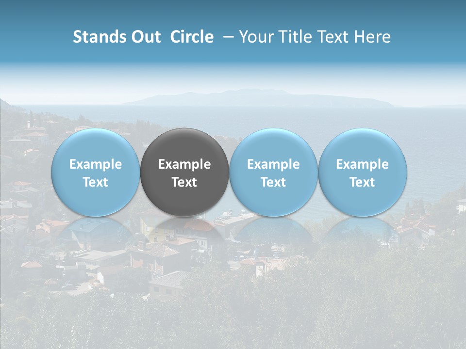 Island Boat Opatija PowerPoint Template