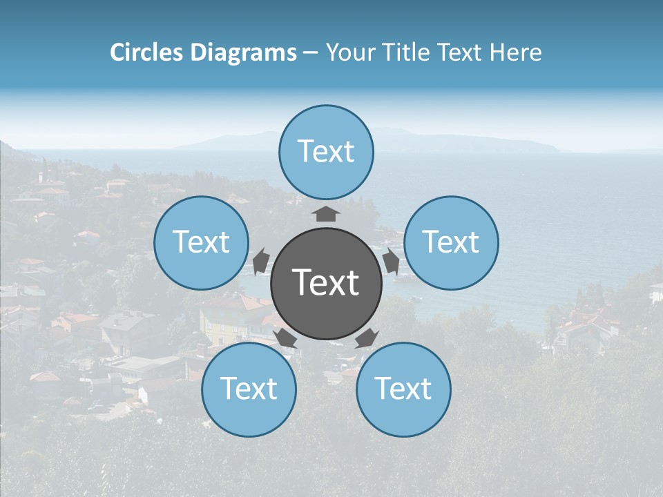 Island Boat Opatija PowerPoint Template