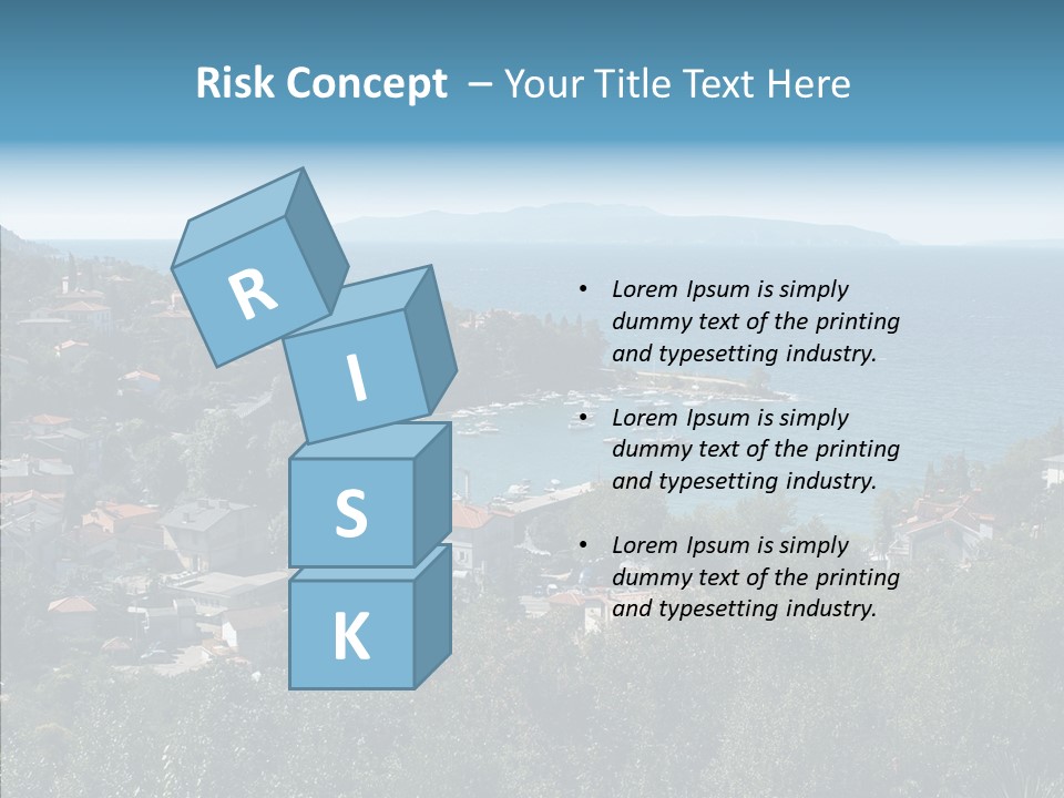 Island Boat Opatija PowerPoint Template