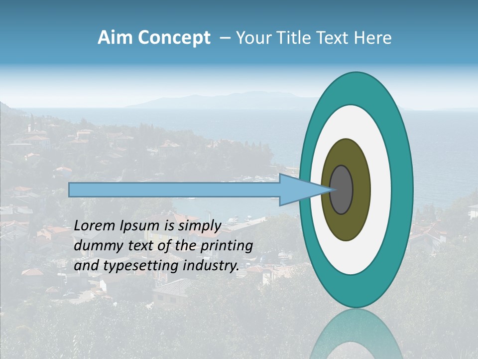 Island Boat Opatija PowerPoint Template