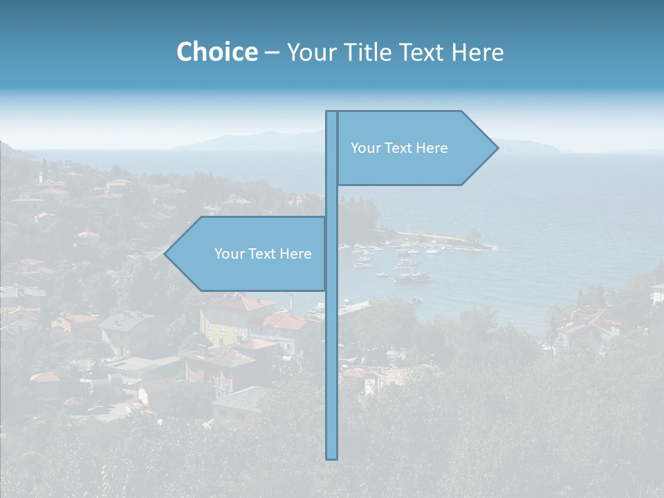 Island Boat Opatija PowerPoint Template