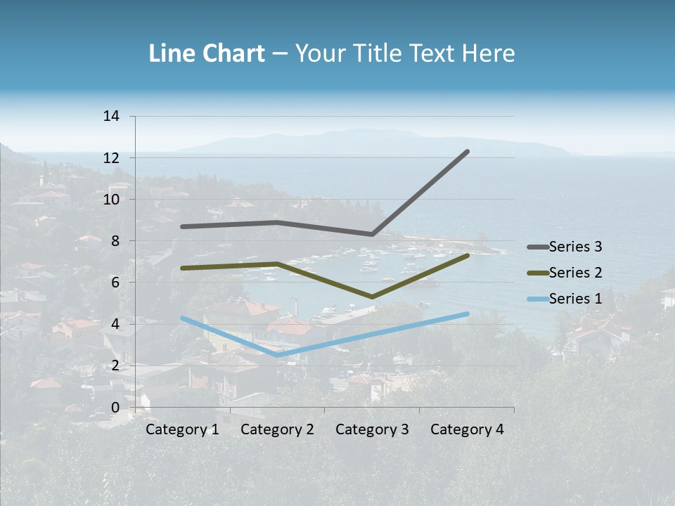 Island Boat Opatija PowerPoint Template