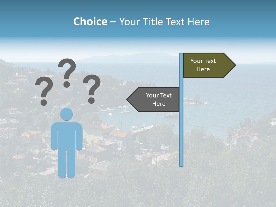 Island Boat Opatija PowerPoint Template