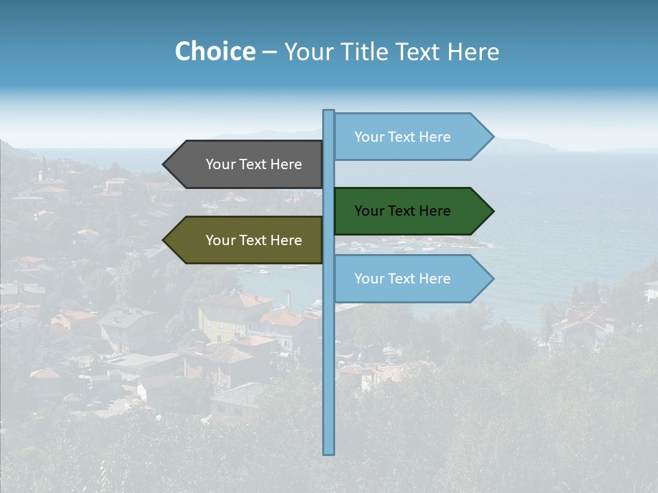 Island Boat Opatija PowerPoint Template