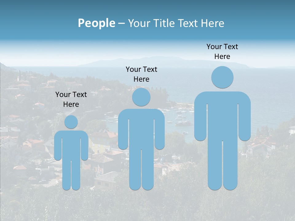 Island Boat Opatija PowerPoint Template