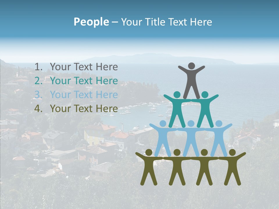 Island Boat Opatija PowerPoint Template