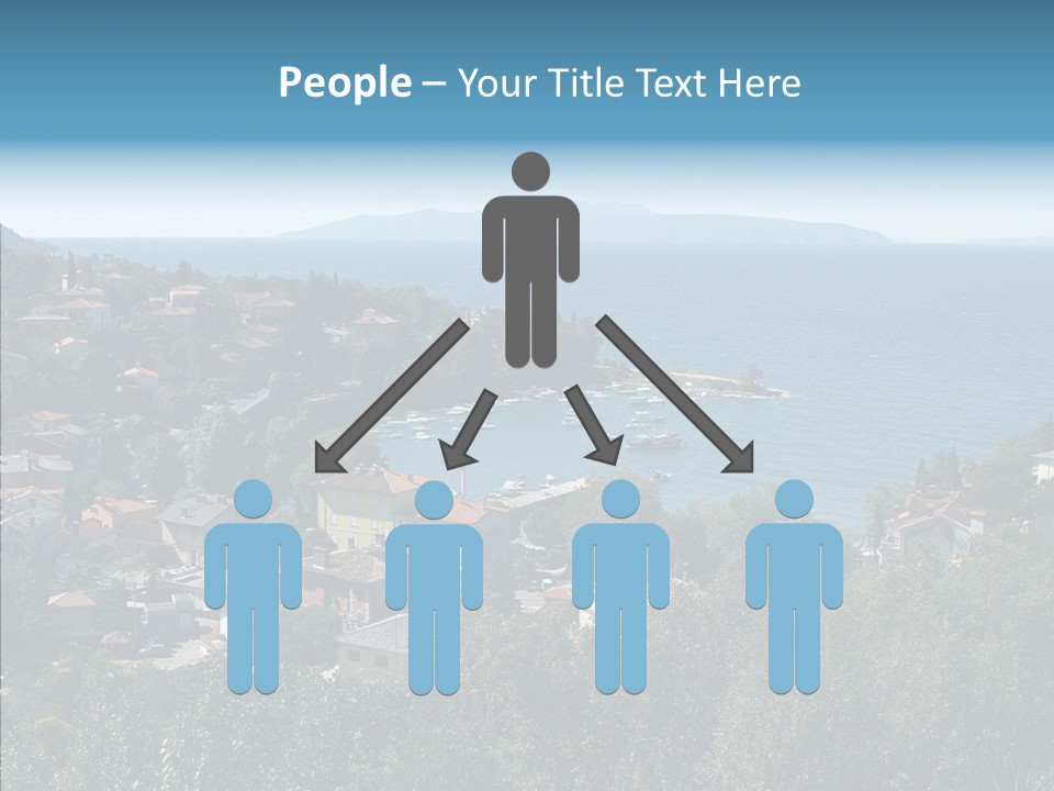 Island Boat Opatija PowerPoint Template