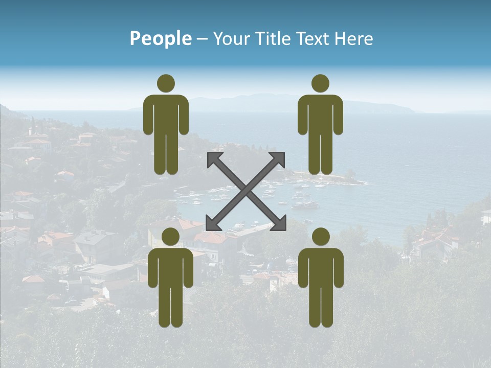 Island Boat Opatija PowerPoint Template