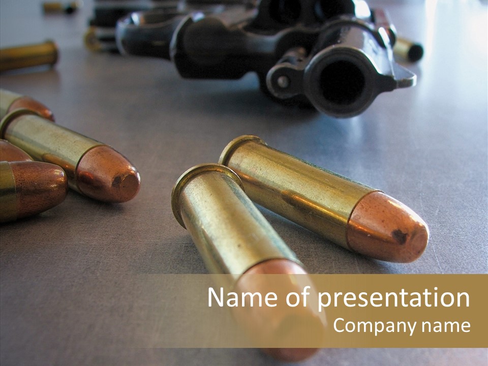 Ammunition Revolver Pistol PowerPoint Template