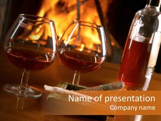 Bar Ashtray Smoke PowerPoint Template