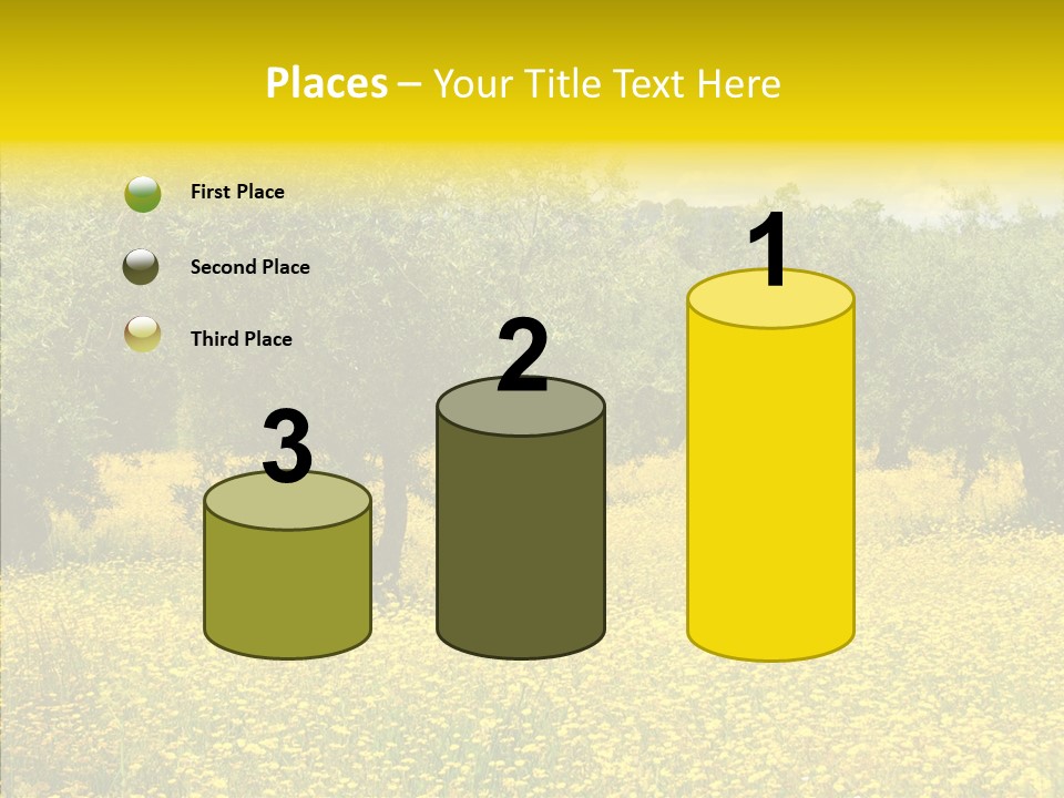 Yellow Olive Flower PowerPoint Template