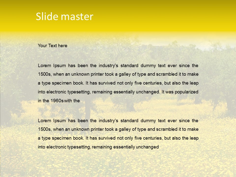 Yellow Olive Flower PowerPoint Template