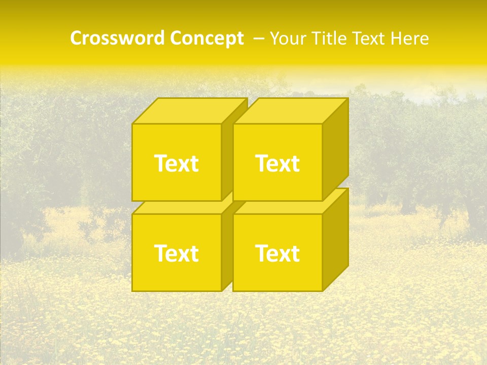 Yellow Olive Flower PowerPoint Template