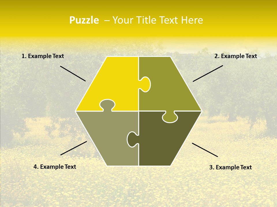 Yellow Olive Flower PowerPoint Template