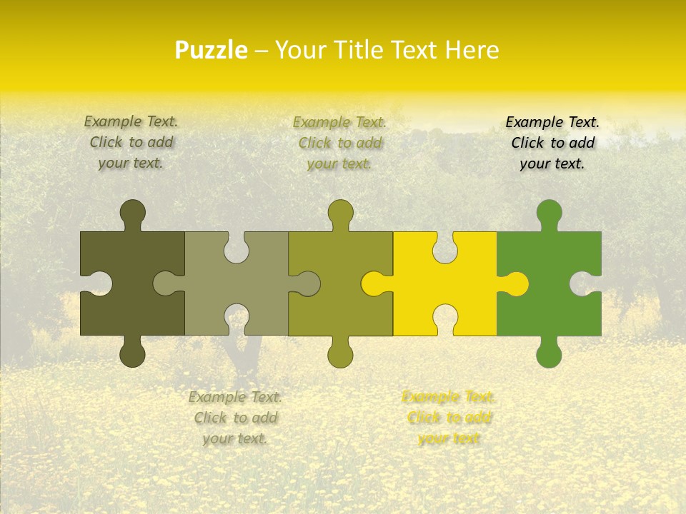 Yellow Olive Flower PowerPoint Template