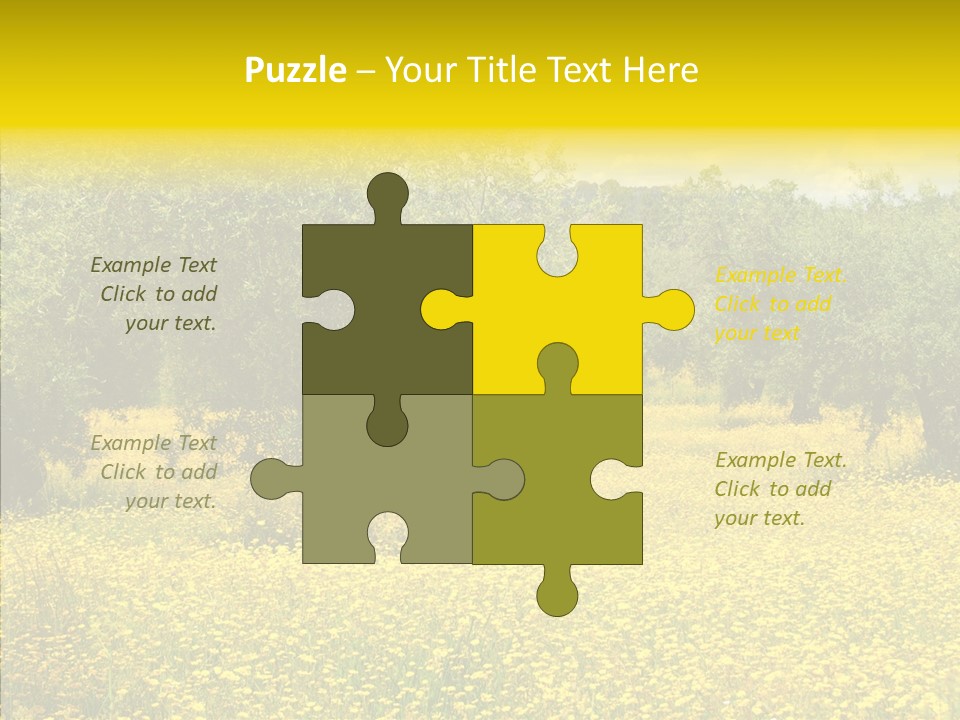 Yellow Olive Flower PowerPoint Template