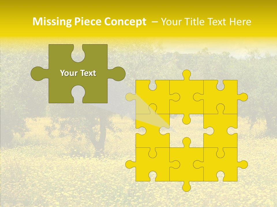 Yellow Olive Flower PowerPoint Template