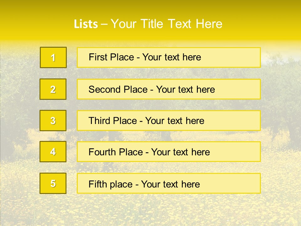 Yellow Olive Flower PowerPoint Template