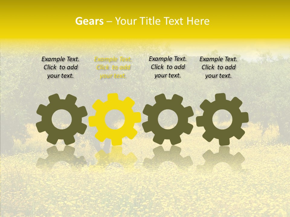 Yellow Olive Flower PowerPoint Template