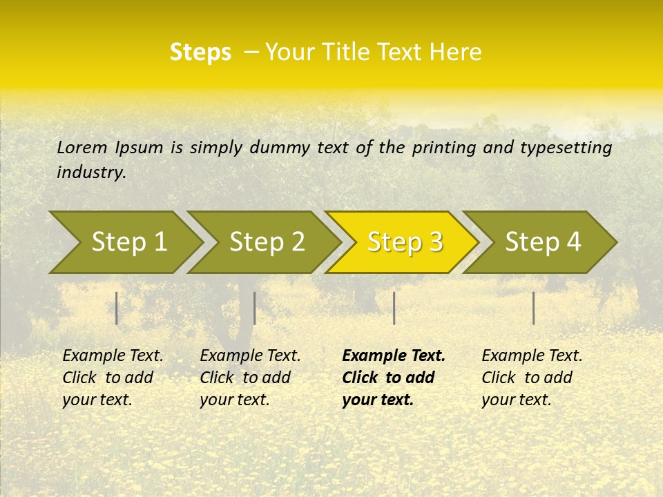 Yellow Olive Flower PowerPoint Template