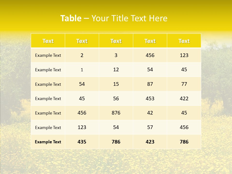 Yellow Olive Flower PowerPoint Template